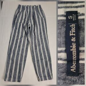 Abercrombie & Fitch Linen Blend Trouser Pants Womens Sz S High Rise Tapered